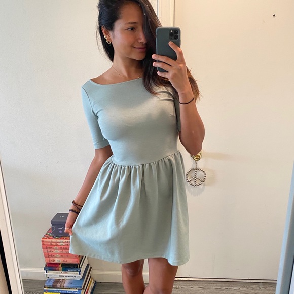 Free People Mint open back Babydoll Dress - Picture 2 of 5